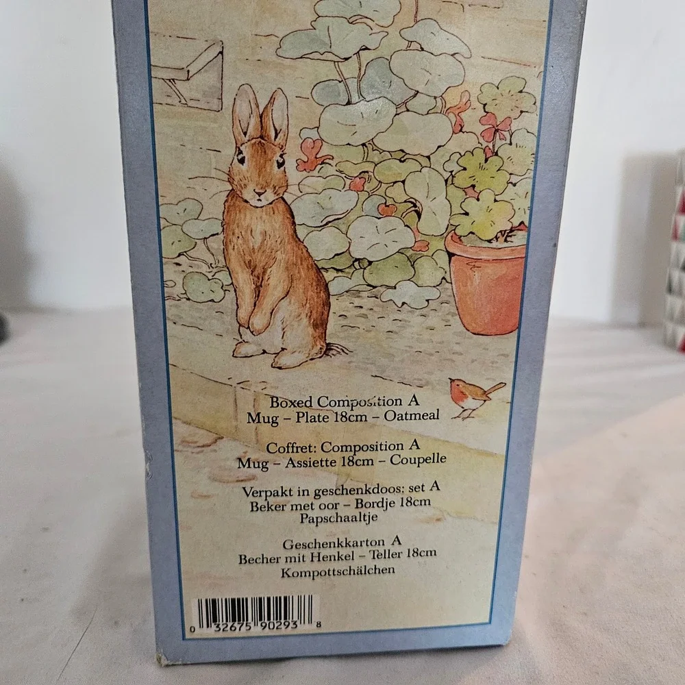 Vintage Wedgwood Peter Rabbit 3 Piece Nursery Set Mug Plate Bowl England New